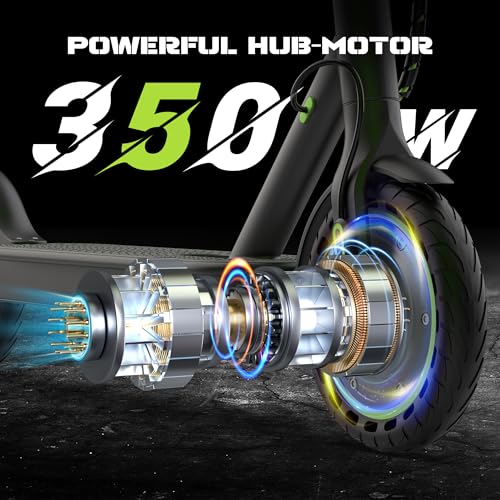 Image of WERHY Electric Scooter with 8.5 inch /10 inch Solid Tire, 350W /500W Powerful Motor & 19 /22 MPH Top Speed, 16 /25 Miles Range, Folding E Scooter with Dual Braking for Teens and Adults