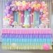 6FT Rainbow Tulle Table Skirt Tutu Table Clothing for Stage Performance Birthday Baby Shower Party Decoration,Unicorn Table Skirt for Rectangle and Round Tables.