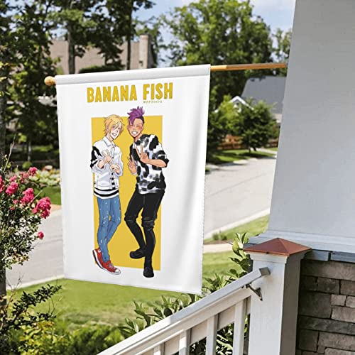Anime Banana Fish Garden Flag Welcome Summer Vertical Double Sided Yard Flag Outdoor Decor Holiday Garden Flags For Outside Patio Porch Lawn 28"X40" #TOP4