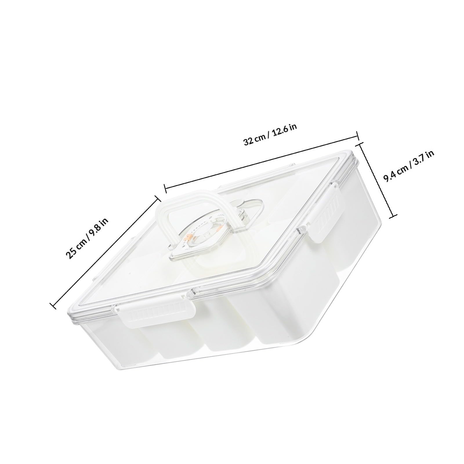 ifundom Caja Portátil de Frutas con 8 Compartimentos y Asa, Blanco