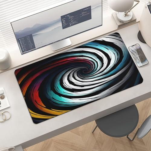 Alfombrilla de escritorio grande de caucho Abstract Circle Swirl miniatura 6