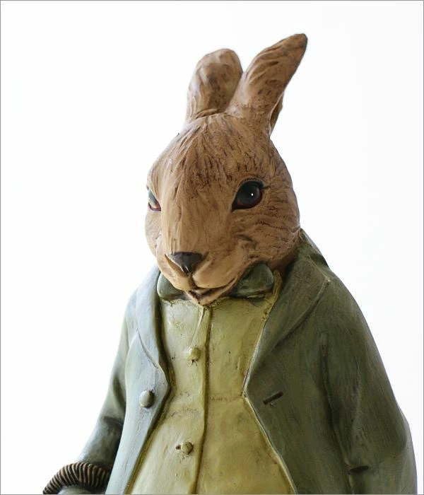 Amazon.co.jp: うさぎ 置物 雑貨 ウサギ 置き物 樹脂 シック レトロ