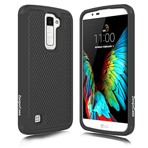 LG Premier LTE Case, LG K10 Case, ZeopoCase Hybrid Armor Hrad and Soft Dual Layer Defender Protective Case Cover for LG Premier LTE/LG K10 (Black)