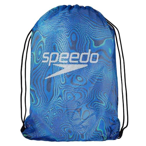 Speedo Sacchetti a rete stampati, taglia unica, colore blu marmo/bianco
