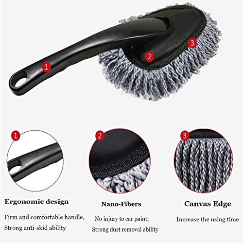 Image of Combo 2 PCS Super Soft Microfiber Car Cleaning Brush Ideal As Mop, Car Duster Exterior with Extendable Handle|Multipurpose Dust Cleaner for Home, Office,Car (2 Pack)
