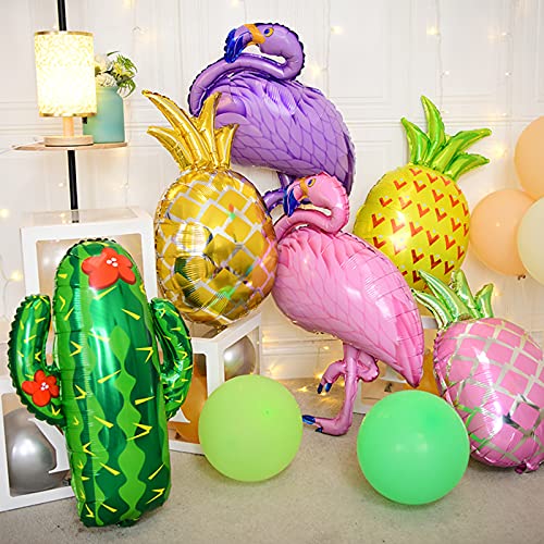 8 Pcs Fruit Foil Balloons Flamingo Pineapple Watermelon Strawberry Lemon Mylar Aluminum Helium Hawaiian Multicolor Party Balloons For Wedding Birthday Baby Shower Holiday Summer Luau Party Supplies #TOP3