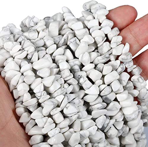 Image of 5-8mm White Howlite Chips Natural Chip Stone Beads for Jewelry Making