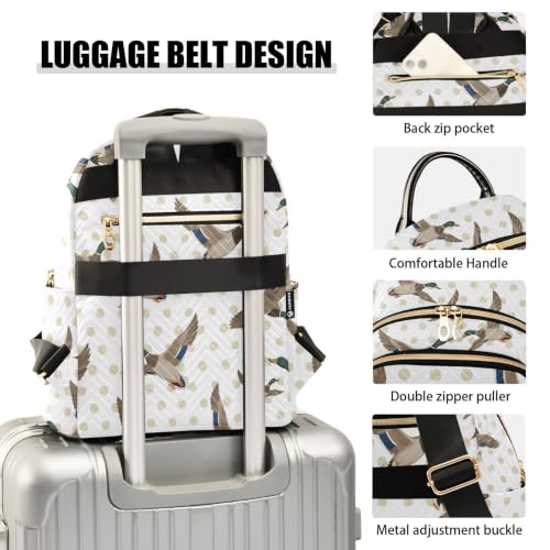 Image of ALAZA Mallard Polka Dot Pattern Small Backpack Purse for Women Travel Bag Fashion Daypack Back Pack Shoulder Bag