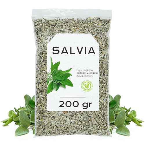 Salvia Infusion 200 gr - Te de Salvia - Salvia Hojas - Salvia Officinalis - Te Salvia - Salvia Menopausia - Salvia a Granel (200 gr)