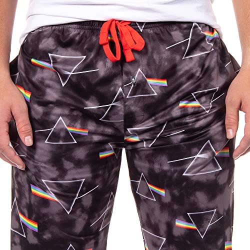 Bioworld Pink Floyd Men's Dark Side Of The Moon Prism Tie Dye Adult Lounge Bottoms Pajama Pants3