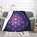 LQKSSLBO wety234 Plaid Couverture Polaire Fleur Vie Etoiles Spirituel Sacré, Moelleuse Douce Blanket Chaude, Couverture Canapé Chambre Salon Couverture Hommes Femmes Enfants, 125 x 150 cm