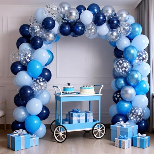 Image of Navy Blue Balloons, 50 Pcs for Boys Birthday Baby Shower Retirement Party
