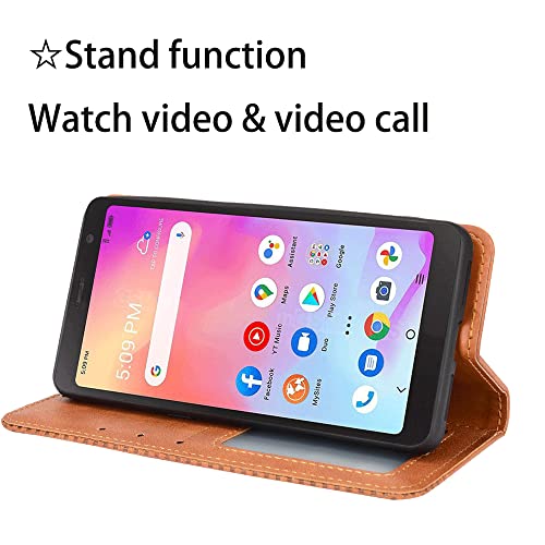 Eassgu Phone Case For Samsung Galaxy A53 5G Pu Leather Flip 1 Wallet With 3 Card Slots Cover 360 Cover Protection Anti Drop Anti Scratch Magnetic Brown #TOP4