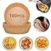 100 Pezzi Carta per Friggitrice ad Aria, Carta da Forno per Friggitrice ad Aria, Impermeabile Antiolio Carta Forno per Padella, Forno, Grill, Friggitrice ad Aria