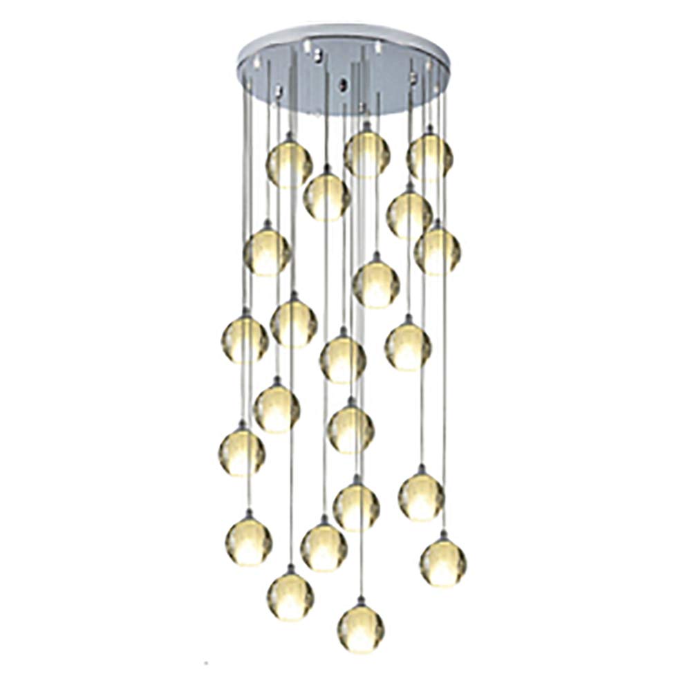 Tfgajkkkkk ルーの G4 Scandinavian Rotating Staircase Long Chandelier Simple Modern Staircase Chandelier For Villa Club Living Room Dining Room Lighting-Silver Misarrangement 6 (Silver Misarrangement 22)
