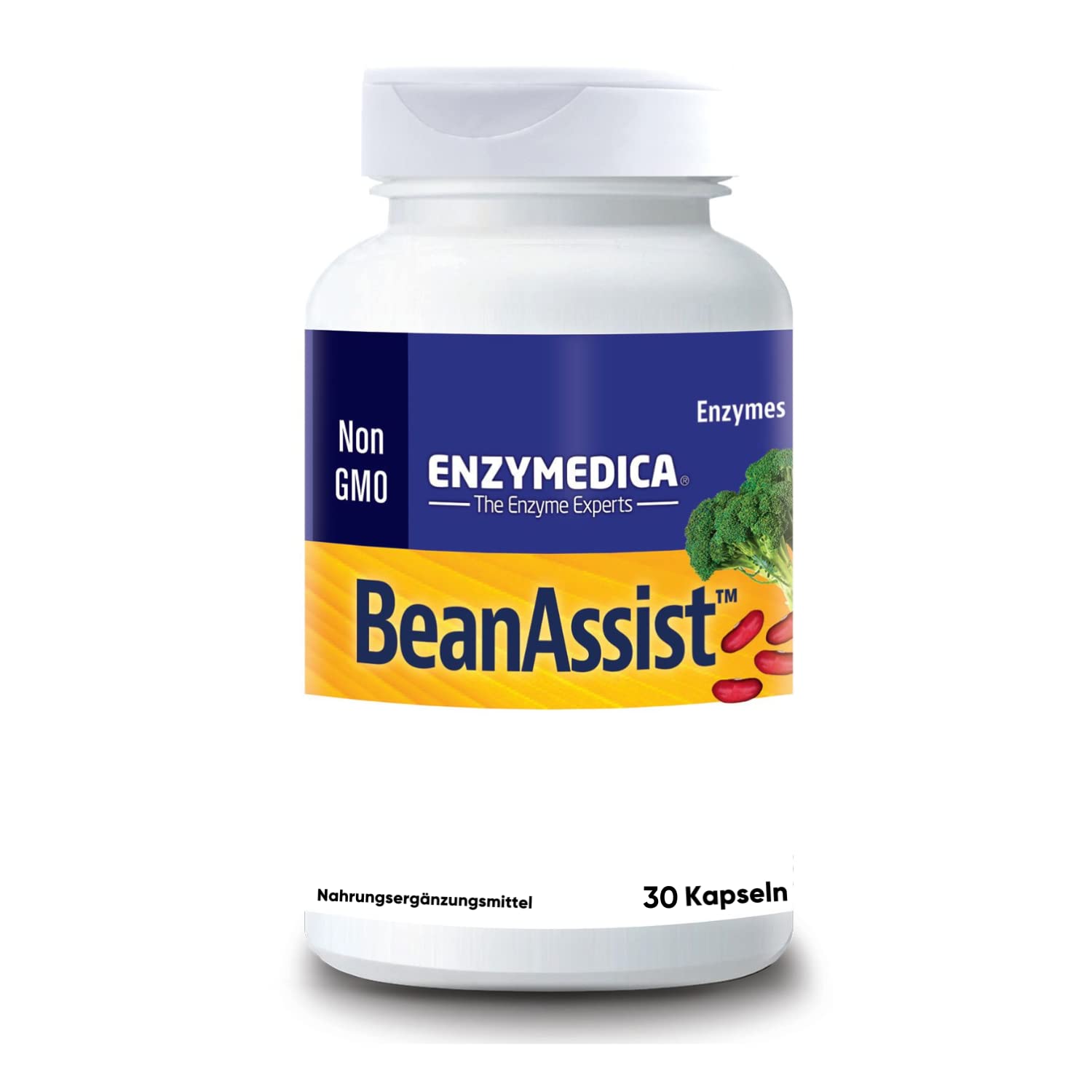 Enzymedica, BeanAssist, Supporto digestivo, 30 capsule, vegano, senza glutine, senza soia