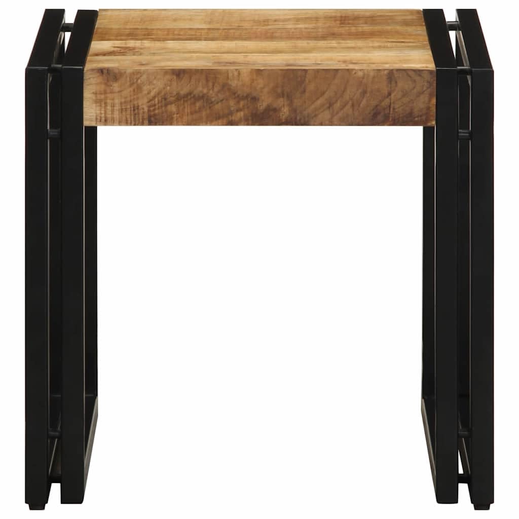 Couchtisch 40 x 40 x 38 cm, Kleiner Couchtisch mit Ablagefach, Beistelltisch Wohnzimmer braun – Moderner Stahlrahmen, praktisches Staufach für Zeitschriften und Fernbedienungen