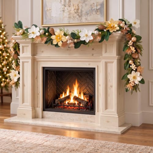 Giegxin 6FT Christmas Faux Magnolia Garland...