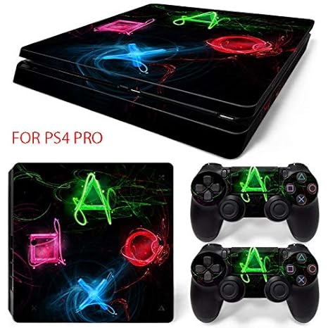 New World Console Skin Sticker Sony Controller Button Logo Theme skin sticker for PS4 PRO Playstation 4 Pro Console and Controller