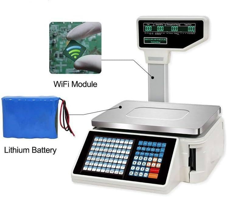 Báscula digital con escáner y caja registradora 30kg/60lbs miniatura 3