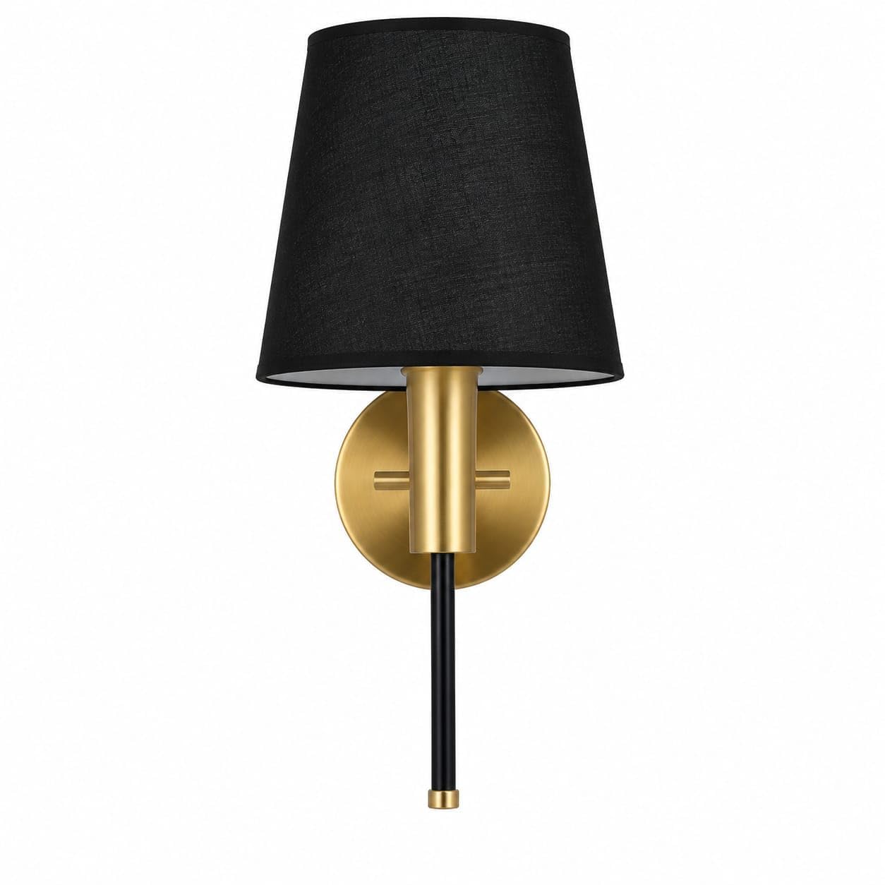 Luxury Gold Black Wall Light with Fabric Shade E27 Lamp | Bedroom & Hallway Use, E27 Socket, Black Fabric Shade, Gold & Black Finish, Wall Mounted-image-21
