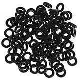 PiercingJ 100pcs Black O-Ring for Ear Piercing Gauge Kit 14G 12G 10G 8G 6G 4G 2G 0G 00G 1/2