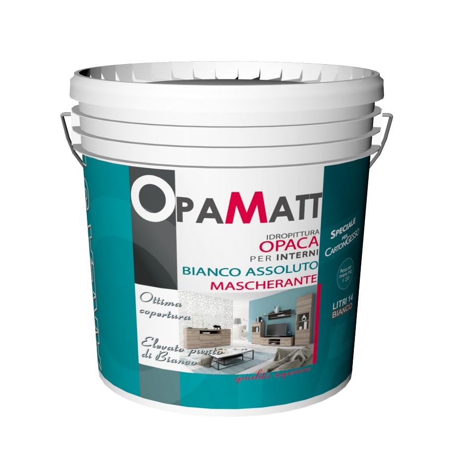 IDROPITTURA LAVABILE OPACA AD ELEVATO PUNTO DI BIANCO LT 14