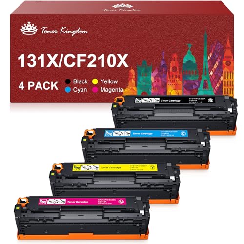 Toner Kingdom Reemplazo de cartucho de tóner compatible para HP 131X CF210X CF210A 131A per HP LaserJet Pro 200 Color M251n M251nw M276nw,128A CF320A CM1415FNW CP1525N,125A CB540A CP1515n CP1215,4PK