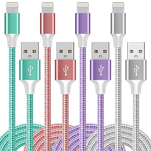 Iphone Charger [Apple Mfi Certified] 4Pack (10Ft/6Ft/6Ft/3Ft) Apple Phone Charger Iphone Lightning Cable Nylon Braided Compatible With Iphone 13 Pro/13/12/11 Pro/11/Xs Max/Xr/8/7/6S #TOP15