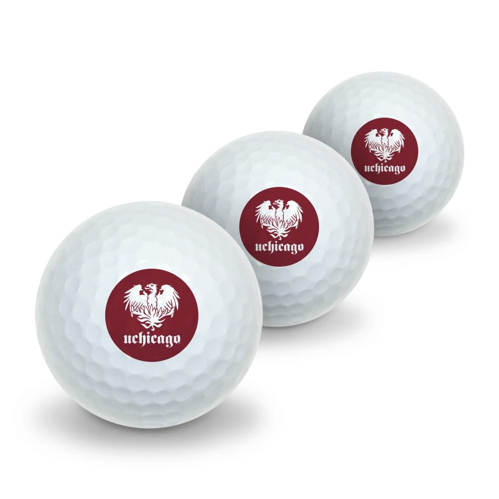 University of Chicago Primary Logo Novelty Golf Balls 3 Pack