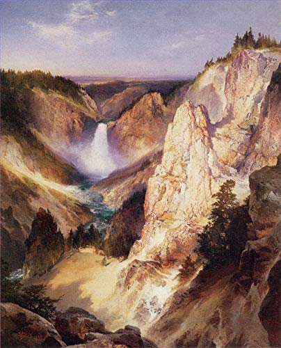 Peinture à l'huile sur toile Yellowstone | Tableau paysage Thomas Moran