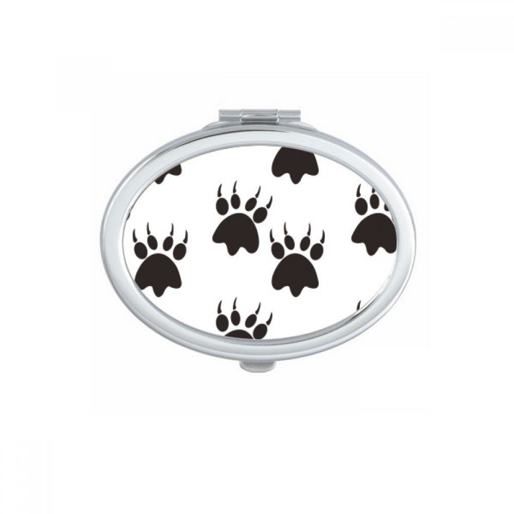 Miroir de poche animal griffe ovale portable dessin au trait minimaliste
