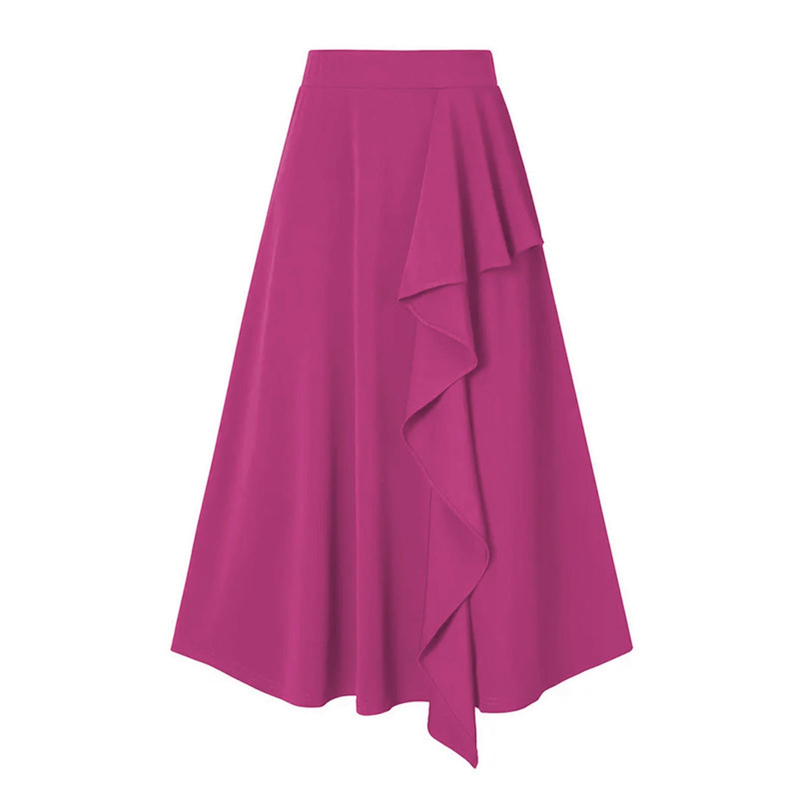 Gonna Donna Gonna Plus Size Femminili - Primavera Estate Comoda Slim Fit con Orlo Sciolto per Eleganza Senza Sforzo Gonne da Donna-rosso-4xl