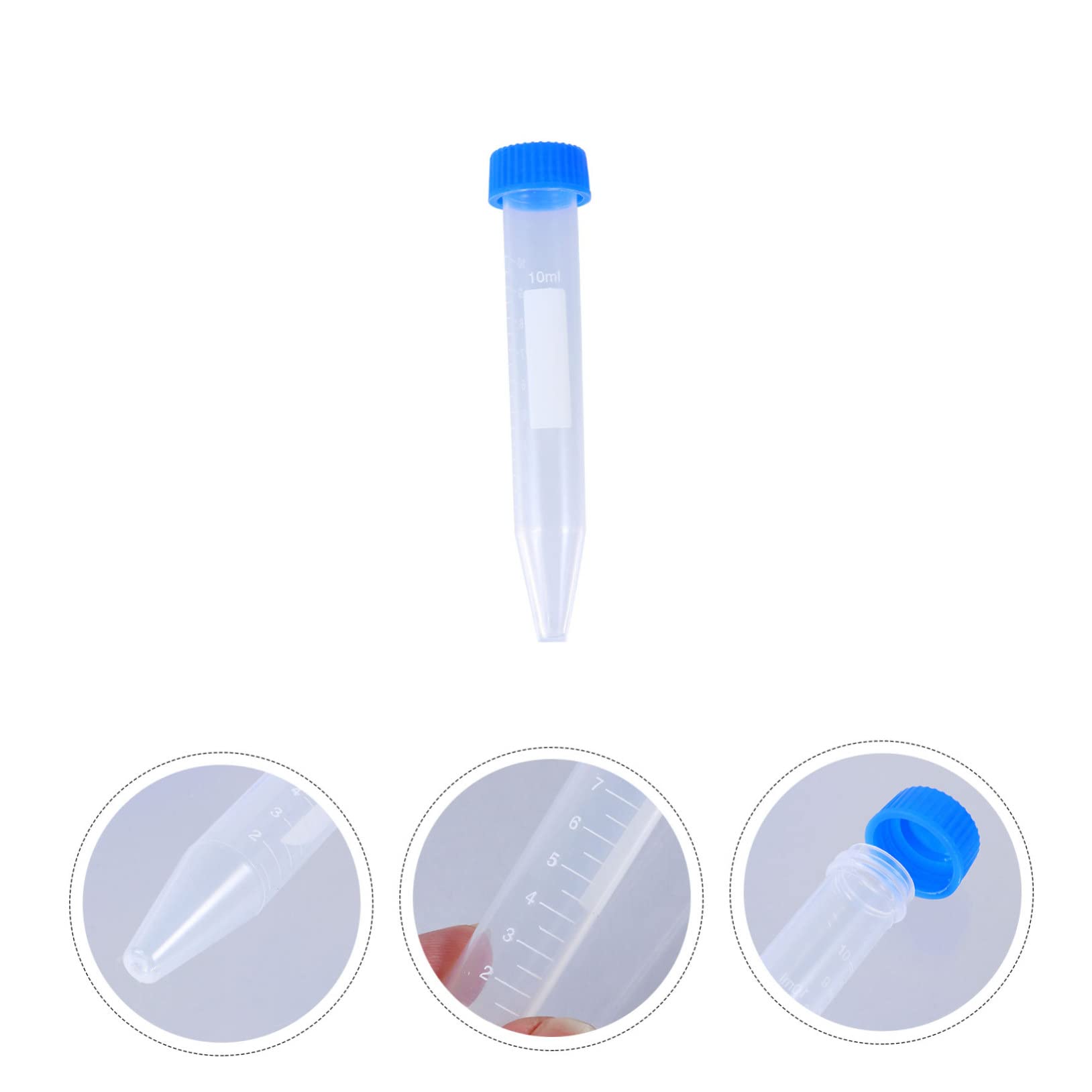 100 Pezzi Provette per Centrifuga in Plastica Trasparente da 10ml Tappo a Vite e Buona Tenuta per Test di Laboratorio e Biologia Molecolare