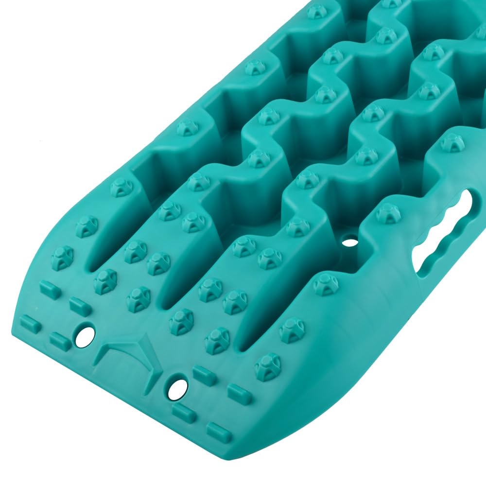 ROCKFOXX Anfahrhilfe Schlamm Schnee Sand Berge Boards Sandbleche Offroad 10 Tonnen Paar grün Recovery Board für Wohnmobil Geländewagen PKW SUV Pick UP Quad Traktionsmatte Gripmatte