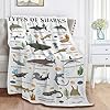 Shark Blanket Gifts for Kids Boys Girls Shark Lovers Types of Sharks Plush Cozy Flannel Cute Animal Educational Throw Sheet 50" X 40" Decor for Couch Daycare Nap Birthday Decorations Bedroom #1