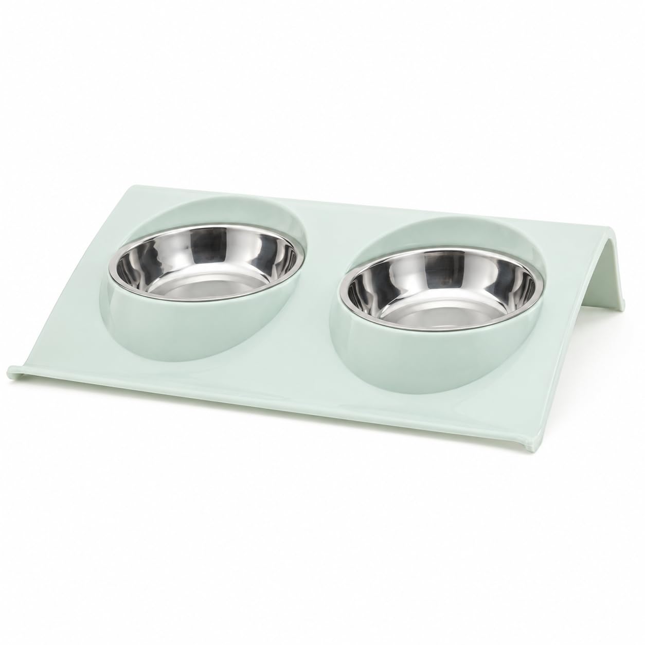 Comedouro Elevado Duplo Pet com Tigelas Inox 200ml | Alimentador e Bebedouro para Gatos e