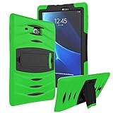 Samsung Galaxy Tab E Lite Tab 3 Lite 7 (T110 / T113) Shockproof Heavy Duty Military Armor Hybrid Case Cover Green by KIQ