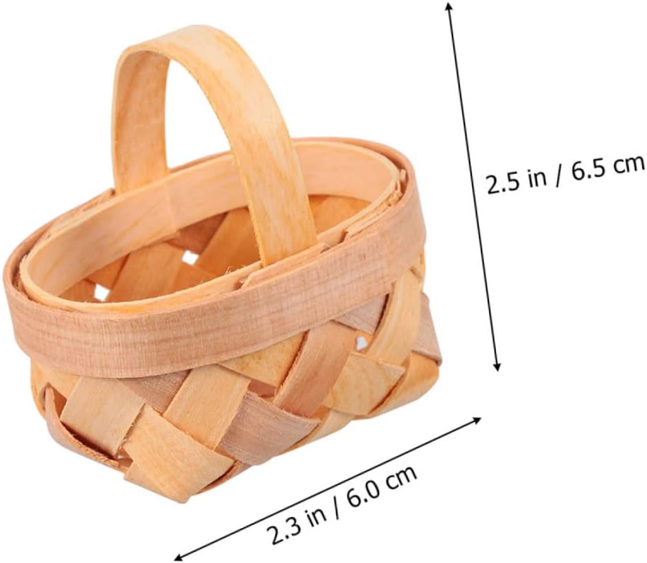 3sets Mini Basket Wedding Set Handwoven Candy Case White Basket for Small 16pcs*3