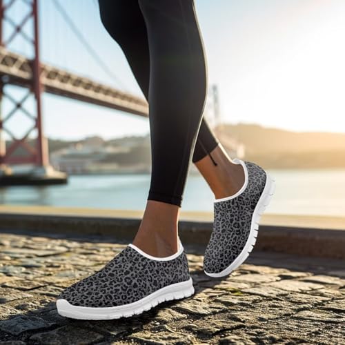 Howilath Animal Print Women's Loafers & Slip-on Running Sneakers Travel Breathable Shoes with Anti-Slip Sole3