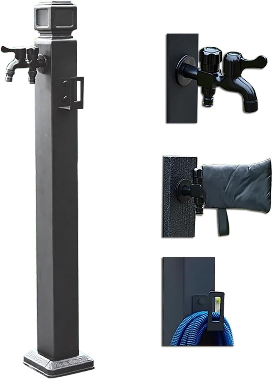 Epano One Color Lxxw Outdoor Faucet Water Column Stainless Steel Water Column Garden Tap，Garden Hose Hanger Spigot Post， Suitable For Car Washing And Watering(8 * 8 * 95Cm/3.1 * 3.1 * 37.4In)