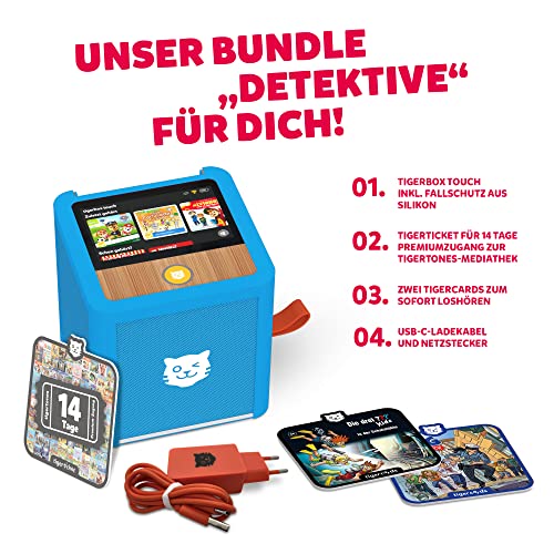 tigermedia TM0002S Touch Exklusives Startpaket-Bundle Detektiv, Blau, tigerbox/ticket 14 Tage/2 cards