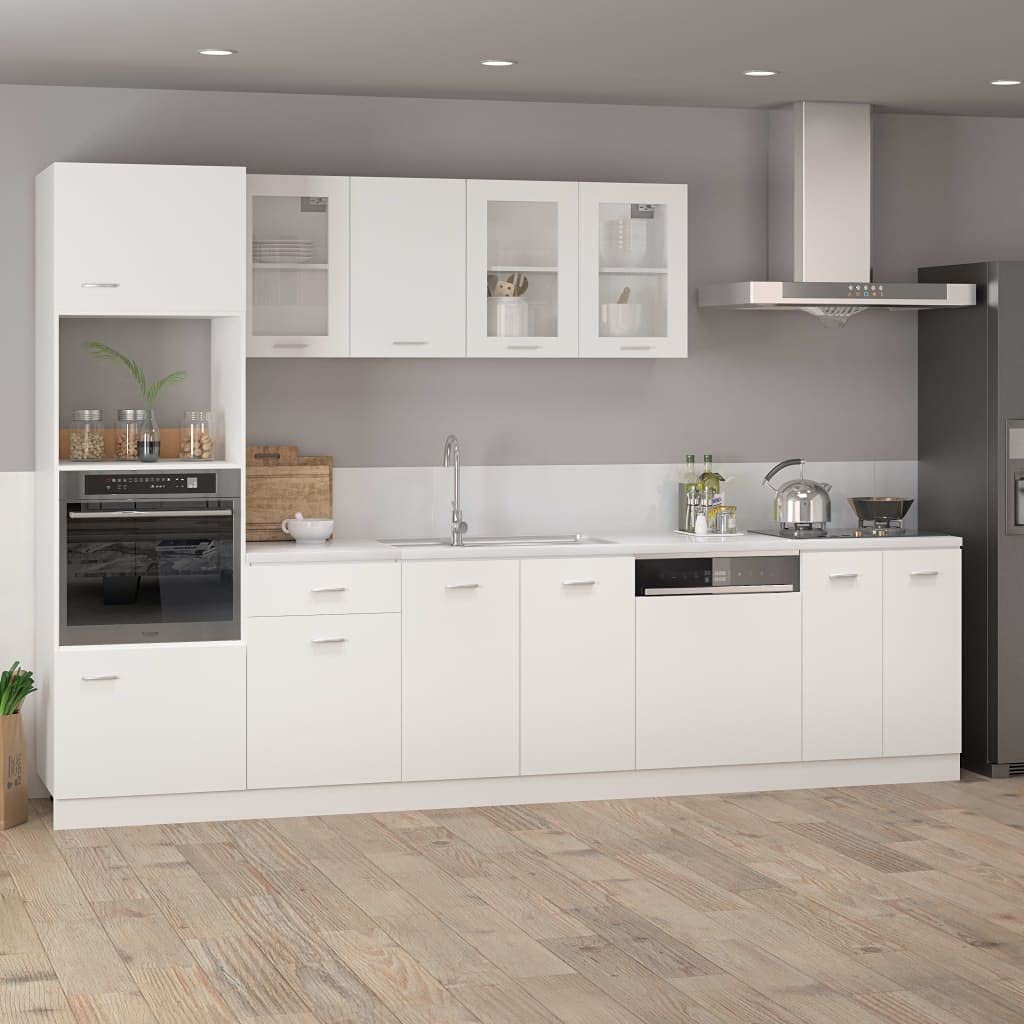vidaXL Meuble Bas 40x46x81,5 cm, Bois reconstitué, Blanc, Rangement Salle de Bain & Cuisine, Placard sous évier, Fixation Murale