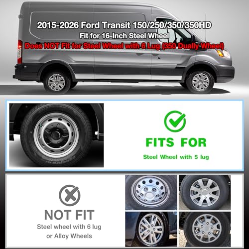 OPKOURE Ford Transit Hubcap Set