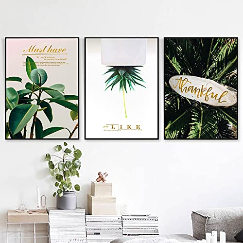 Art mural scandinave pour habiller grand mur vide salon lot de 3 grandes toiles botaniques