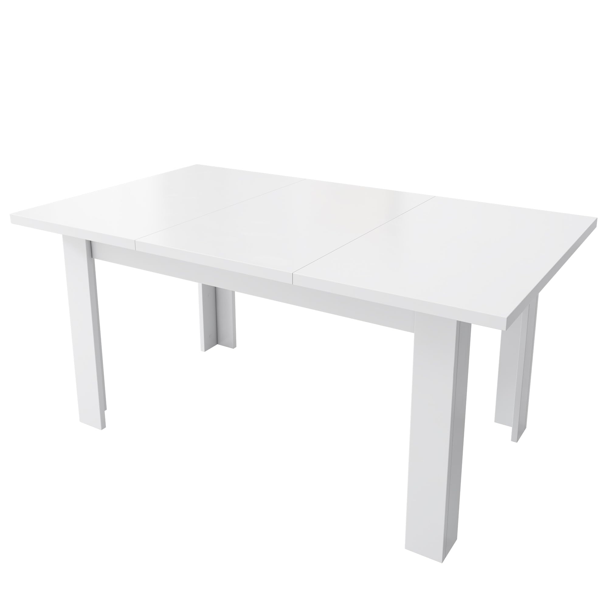Merax Esstisch 120x70 cm mit verstecktem Stauraum, moderner rechteckiger Küchentisch, platzsparend, multifunktional als Schreibtisch oder Kaffeetisch, weiß