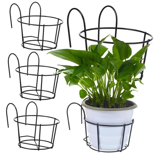 Soporte para macetas de hierro que evita caídas de plantas en ventanas 2