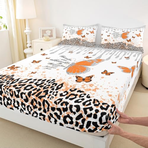 Linge de lit léopard orange pour transformer une chambre d'ado avec drap-housse brillant - 2