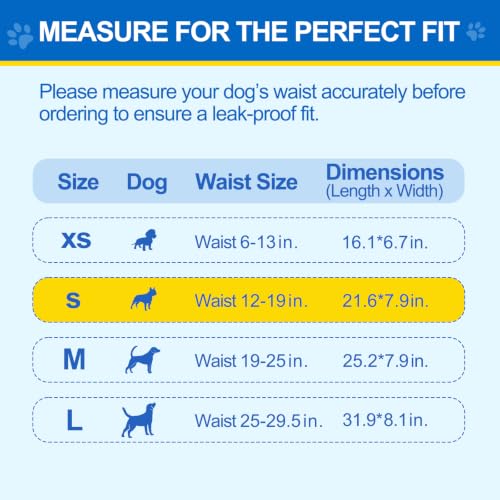 Image of Wowflash 100 Count Dog Belly Bands for Male Dogs, Male Dog Diapers Disposable, Leakproof Dog Wraps with Wetness Indicator, Breathable Quick-Dry, Secure Fit for Doggy Puppy Training, Small