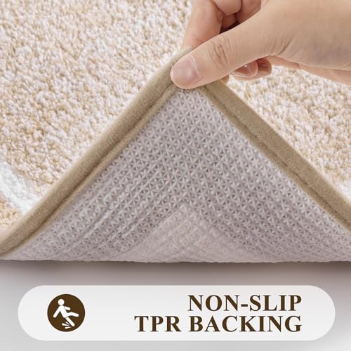 Tapis salle de bain microfibre beige lavable machine 50x80 cm - 5